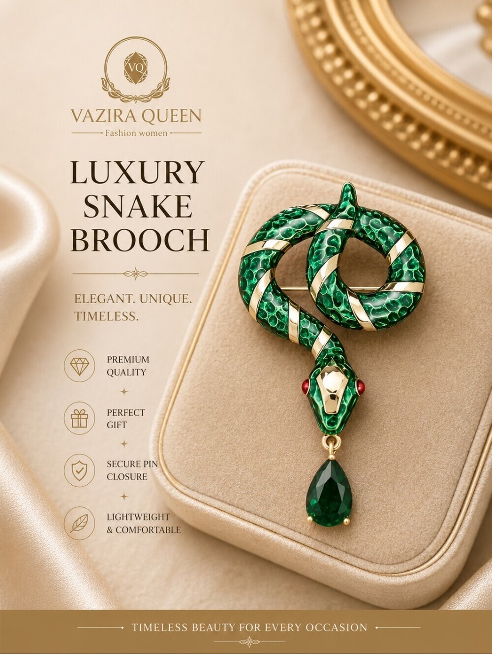 VQ Snake Brooch